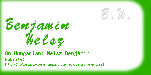 benjamin welsz business card