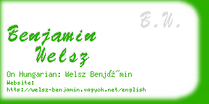 benjamin welsz business card